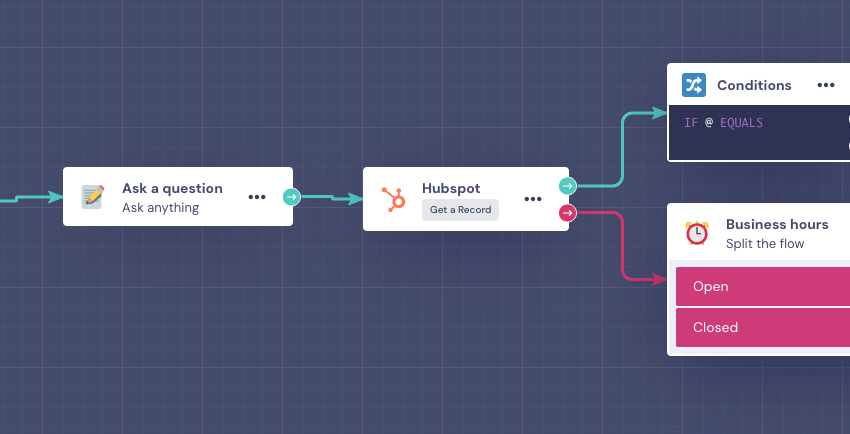 Landbot builder HubSpot block